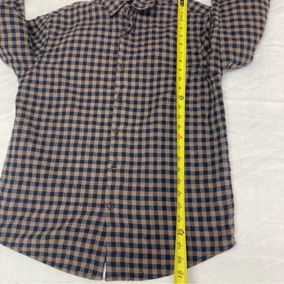 Thomas Dean Mens Padded Plaid Shirt Jacket Navy Front Button Closure - Picture 8 of 15